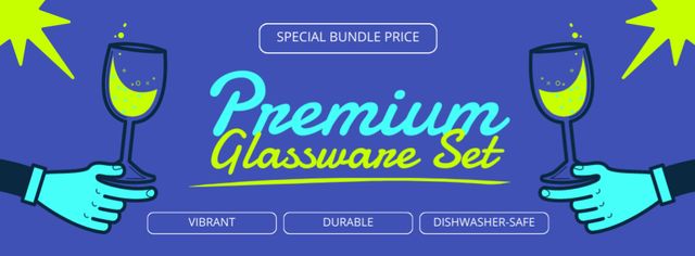 Plantilla de diseño de Special Price For Glass Drinkware Set Offer Facebook cover 
