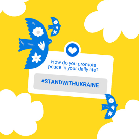 Птицы за мотивацию встать на сторону Украины Instagram – шаблон для дизайна