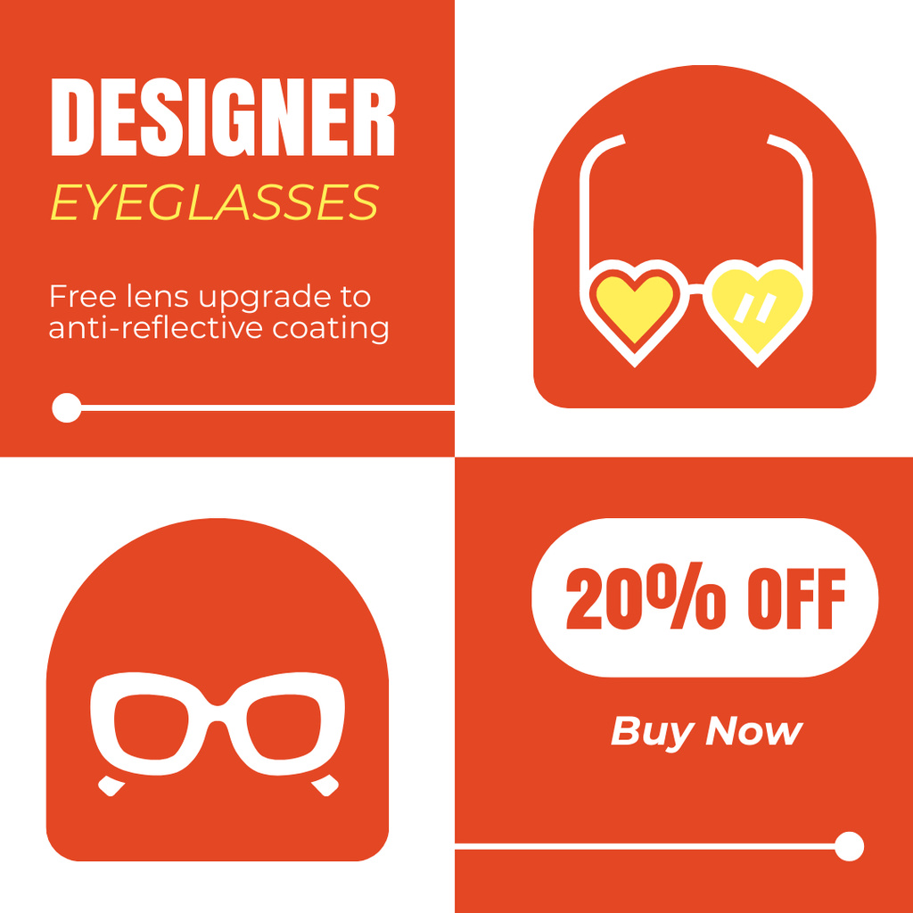 Plantilla de diseño de Discount on Sunglasses with Optional Lens Upgrade Service Instagram AD 