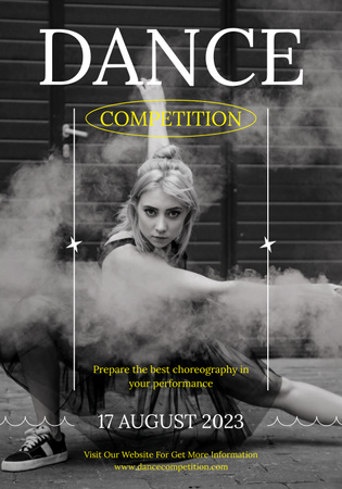 Dance Competition Ad with Attractive Girl Poster 28x40in Design Template
