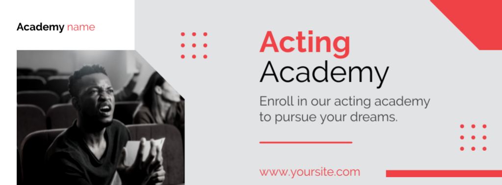 African American Actor Rehearsing Role at Academy Facebook cover Design Template