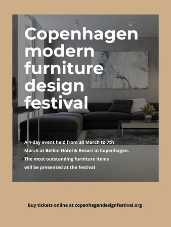 Awesome Furniture Design Fest Announcement Poster US Tasarım Şablonu