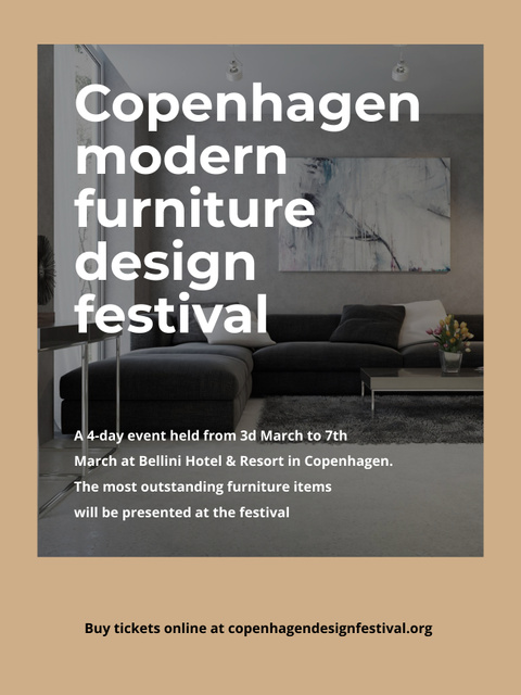 Designvorlage Awesome Furniture Design Fest Announcement für Poster US