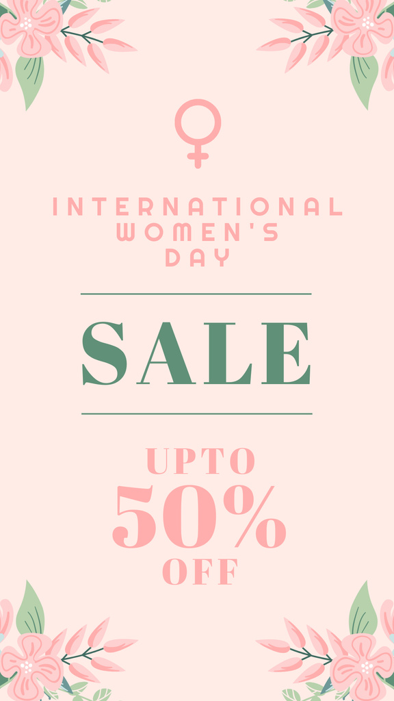 Sale on International Women's Day Instagram Story Πρότυπο σχεδίασης