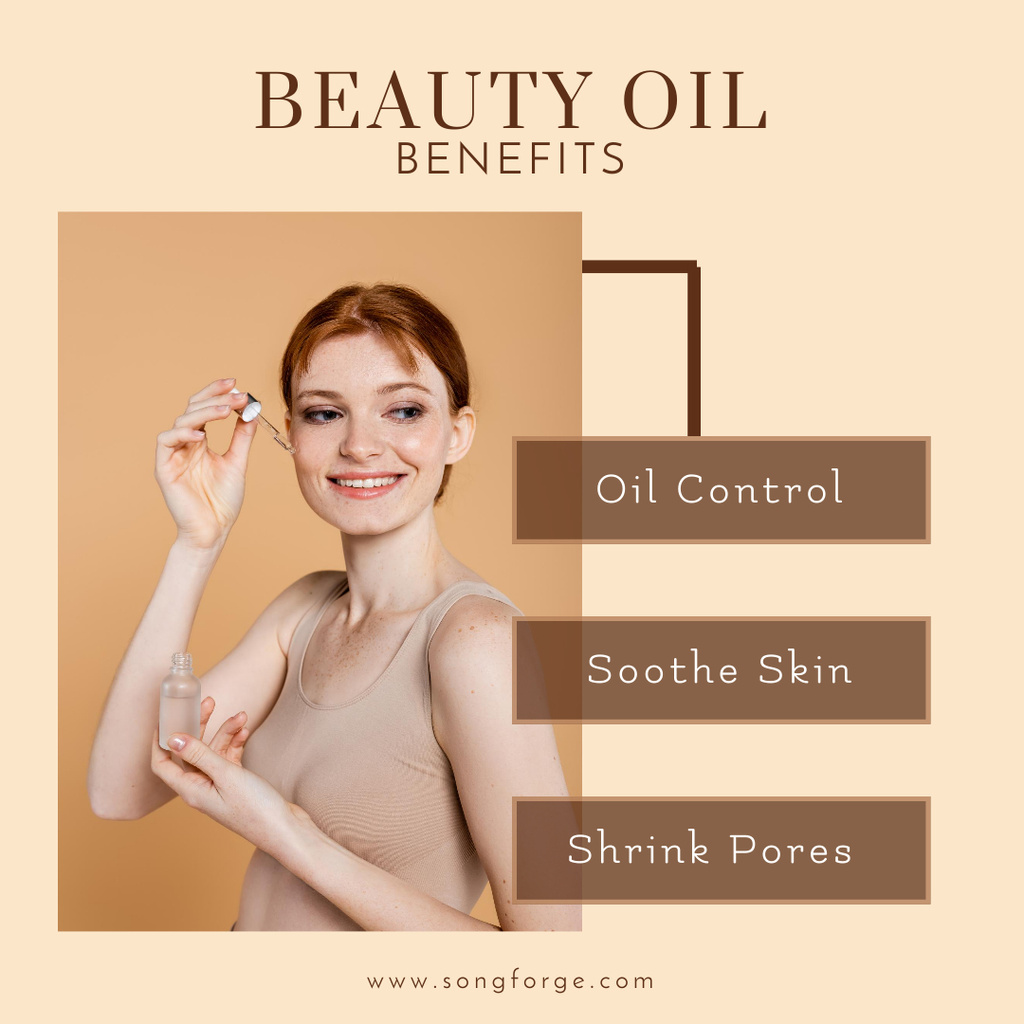 Beauty Oil Benefits  Instagram tervezősablon