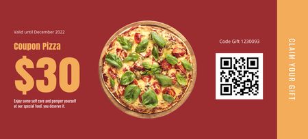 Modèle de visuel Offre de rabais sur la pizza Margherita - Coupon 3.75x8.25in