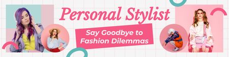 Template di design Styling personale per ragazze alla moda LinkedIn Cover
