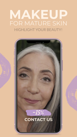 Template di design Make Up Products For Mature Skin With Discount Instagram Video Story
