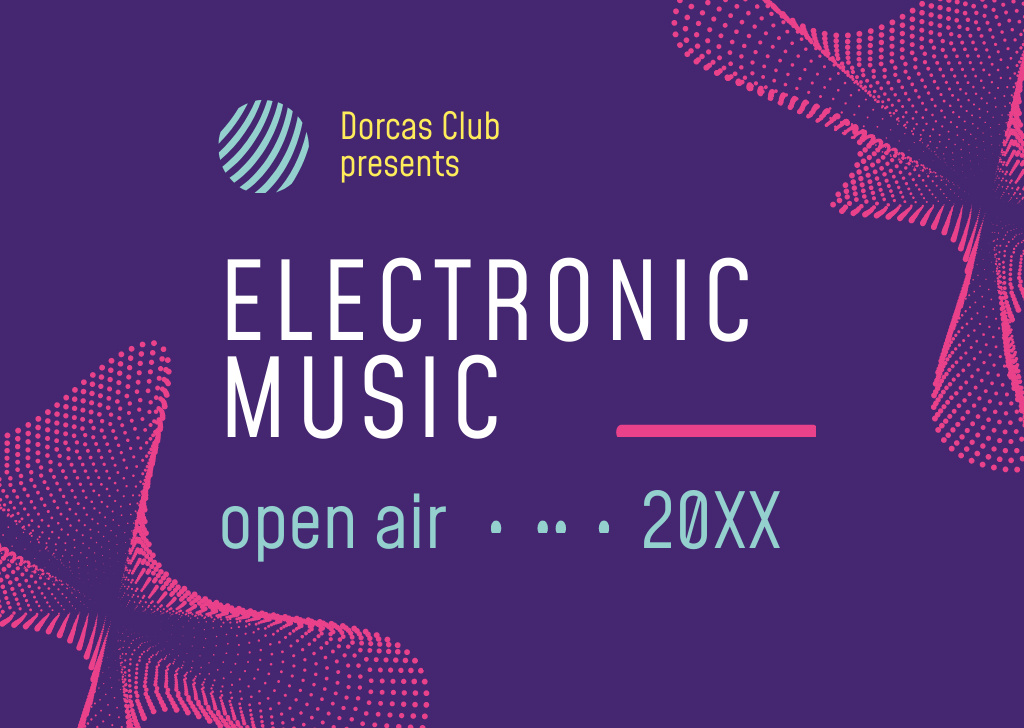 Lovely Electronic Music Festival Promotion In Club Flyer A6 Horizontal Tasarım Şablonu