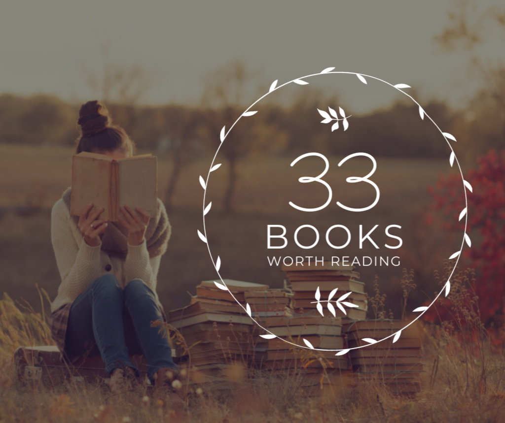 Modèle de visuel Reading Inspiration Woman Holding Book - Facebook
