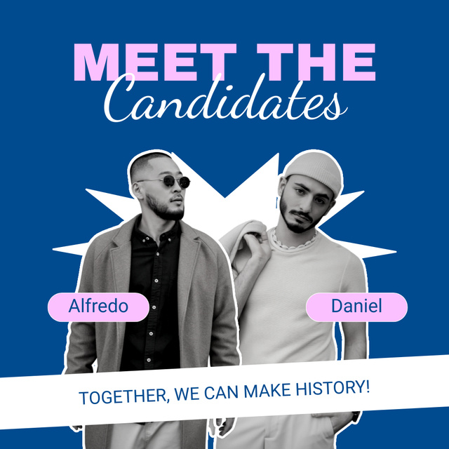 Plantilla de diseño de Announcement of Meeting with Male Election Candidates Instagram AD 