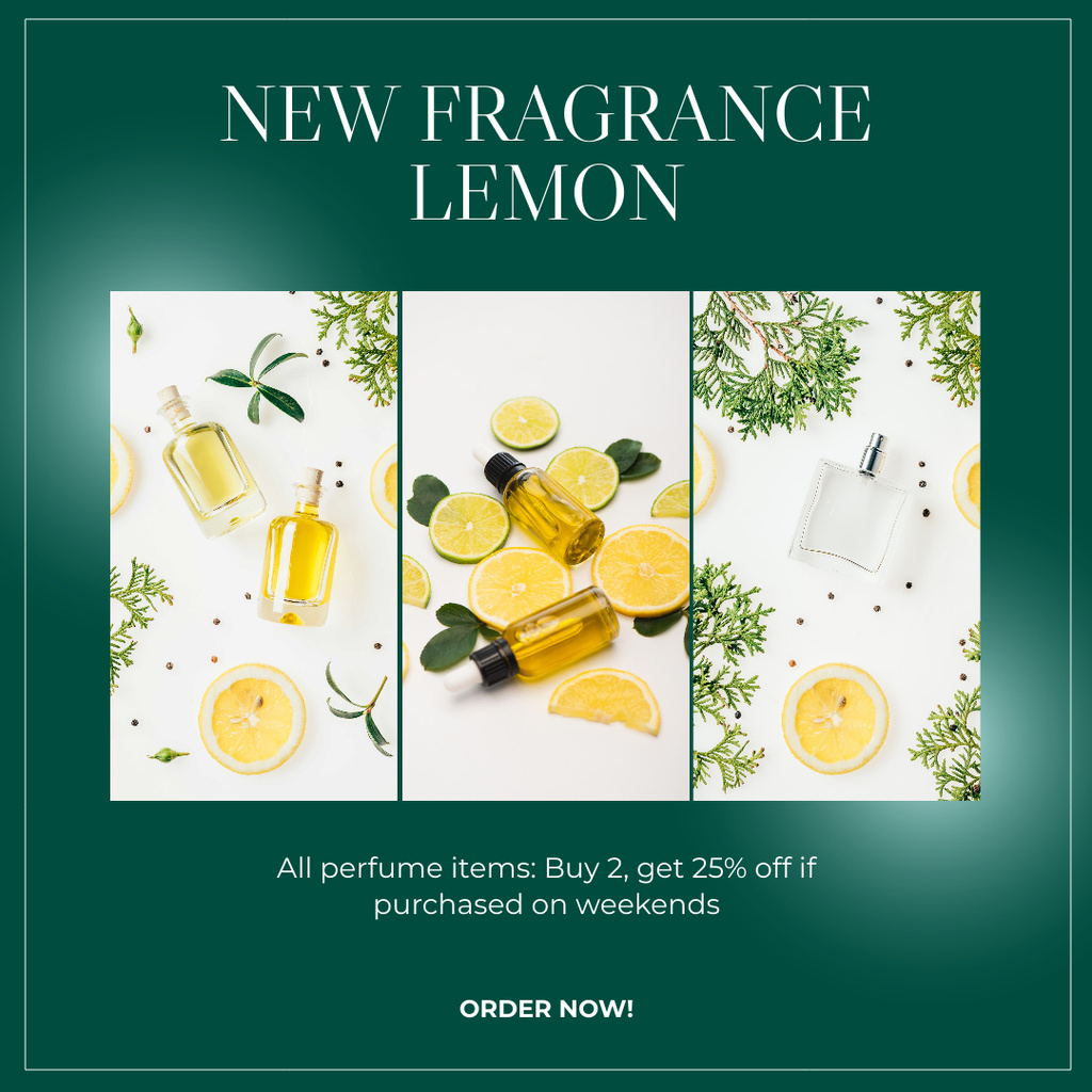 Ontwerpsjabloon van Instagram van Lemon Fragrance Ad
