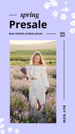 Clothes For Season Presale And Lavender Instagram Video Story Design Template