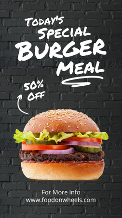 Oferta de desconto especial no Delicious Burger Instagram Story Modelo de Design