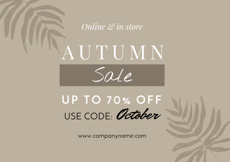 Autumn Sale announcement on Leaves Poster B2 Horizontal Design Template