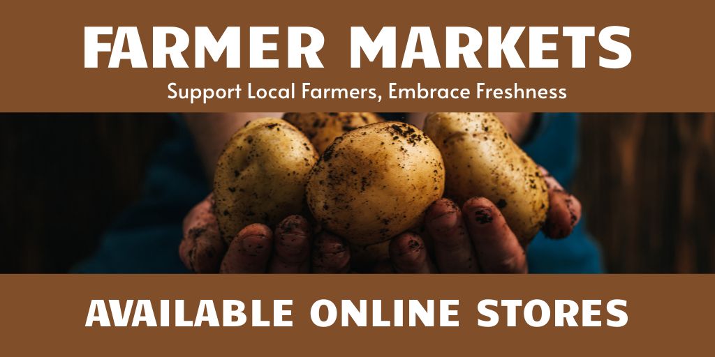 Organic Potato at Online Farmer's Market Twitter Šablona návrhu