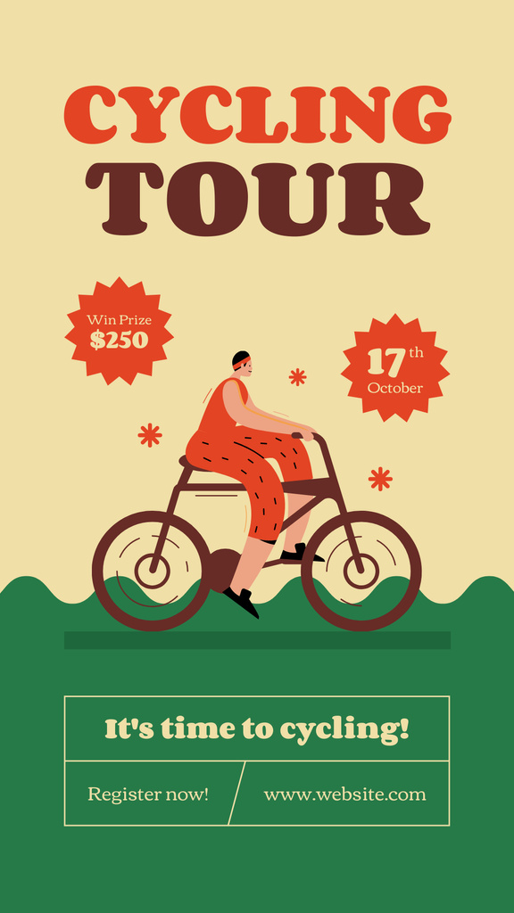 Cycling Tour Invitation Instagram Story – шаблон для дизайну