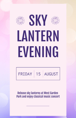 Sky lantern evening announcement on bokeh Flyer 5.5x8.5in Design Template