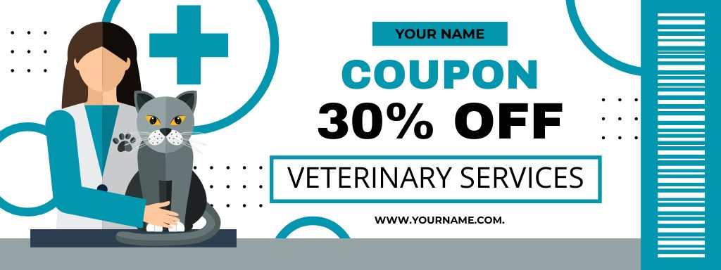 Designvorlage Best Offers of Veterinary Services für Coupon