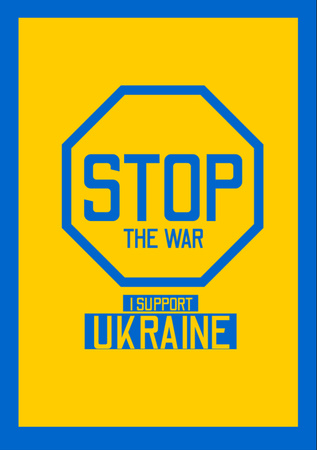 Stop War in Ukraine Sign Flyer A7 Design Template