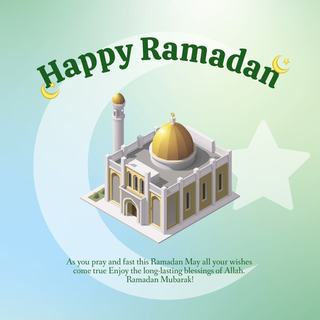 Greeting on Holy Month of Ramadan Instagram Design Template