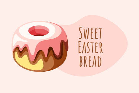 Sweet Yummy Easter Bread Label Design Template