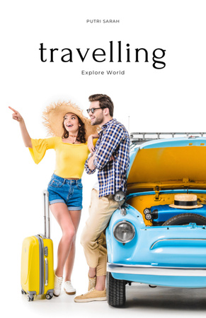 Traveling Agency Services Description with Couple Booklet 5.5x8.5in – шаблон для дизайну