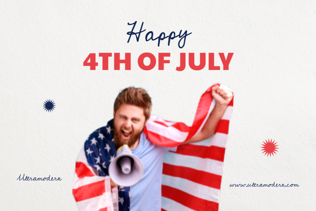 USA Independence Day Celebration Announcement Postcard 4x6in tervezősablon
