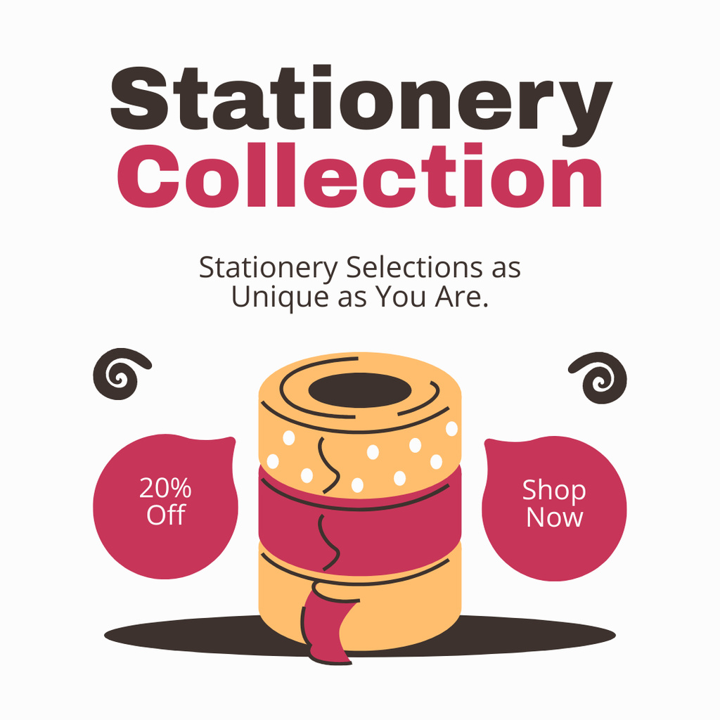 Designvorlage Shop Discounts For Stationery Products für Instagram