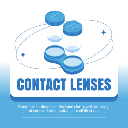 Sale of Contact Lenses with Container Animated Post Design Template