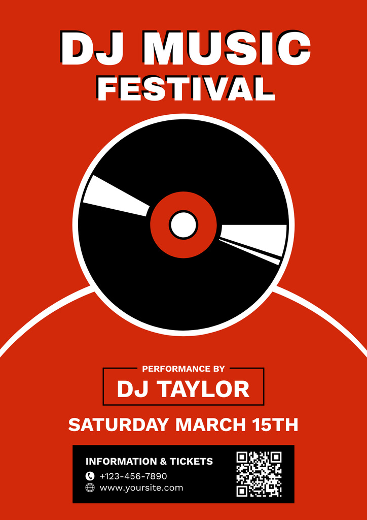 Creative DJ Music Festival Announcement Poster Tasarım Şablonu