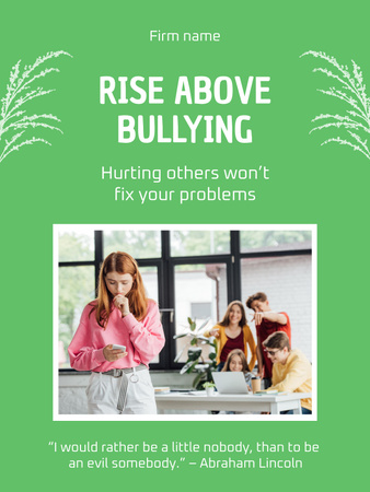 Girl suffering from Bullying Poster US Design Template