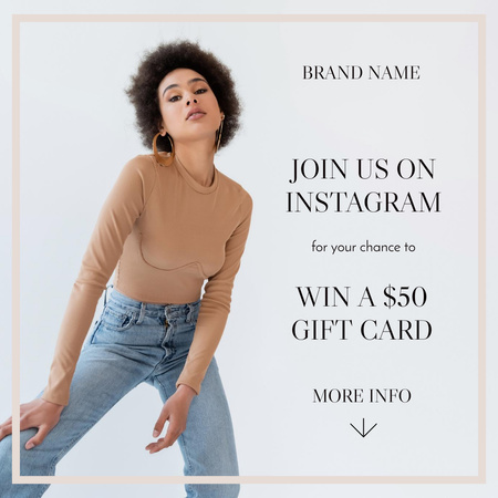 Fashion Brand Profile Ad with Stylish Woman Instagram Design Template