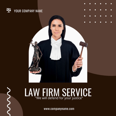 Template di design Offerta di servizi legali con giudice Instagram