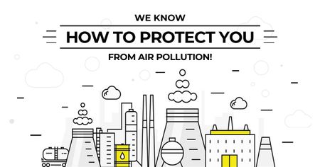 Air pollution concept Facebook AD Design Template