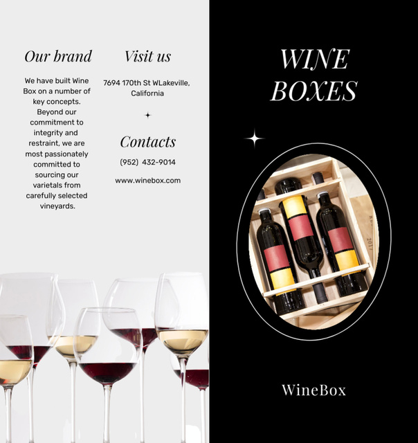 Wine Tasting Announcement with Drink in Wineglasses Brochure Din Large Bi-fold Design Template