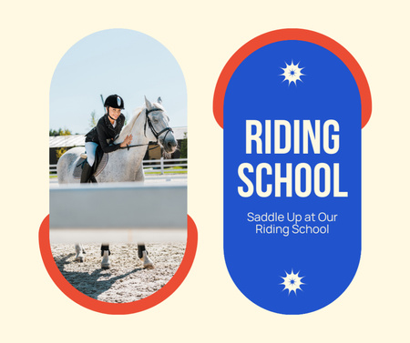Platilla de diseño Reliable Equestrian School With Slogan Promotion Facebook