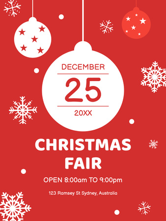 Platilla de diseño Christmas Market with Decoration in Red Poster US