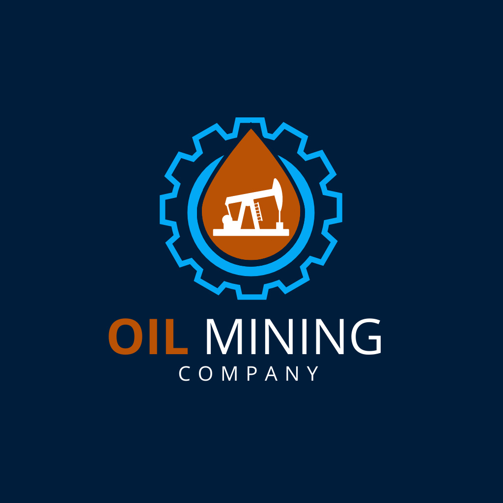 Oil Company Emblem Logo Design Template