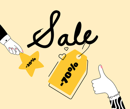 Sale Discount Offer in Bright Frame Facebook Tasarım Şablonu