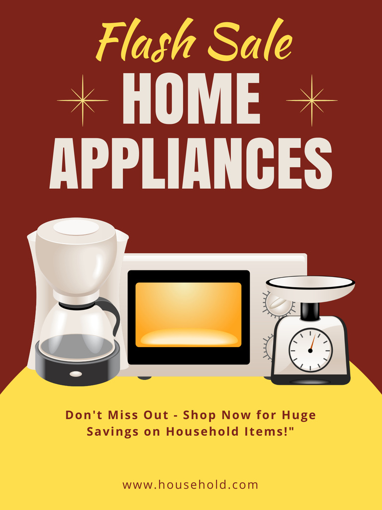 Template di design Household Appliances Flash Sale Poster US