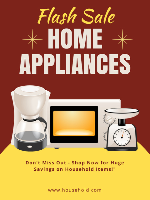 Household Appliances Flash Sale Poster US Πρότυπο σχεδίασης