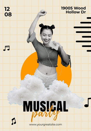 Designvorlage Music Party Announcement für Poster 28x40in