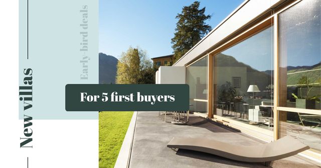 Designvorlage New Villas With Discounts For First Buyers für Facebook AD