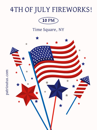 USA Independence Day Celebration Announcement Poster US Design Template