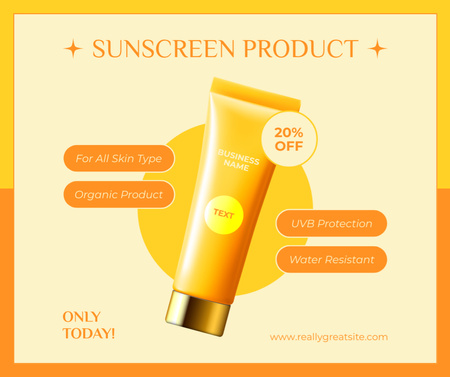 Platilla de diseño Discounted Sunscreen Product Offers Facebook