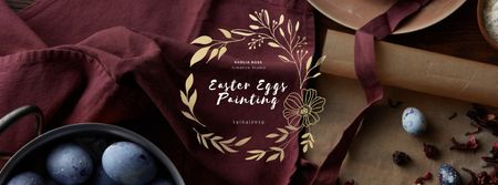 Coloring Easter eggs on kitchen Facebook Video cover Design Template
