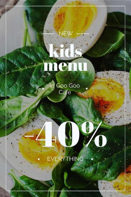 Platilla de diseño Kids Menu Offer Boiled Eggs with Spinach Tumblr