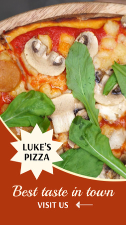 Appetizing Pizza With Mushroom In Pizzeria Offer TikTok Video – шаблон для дизайна