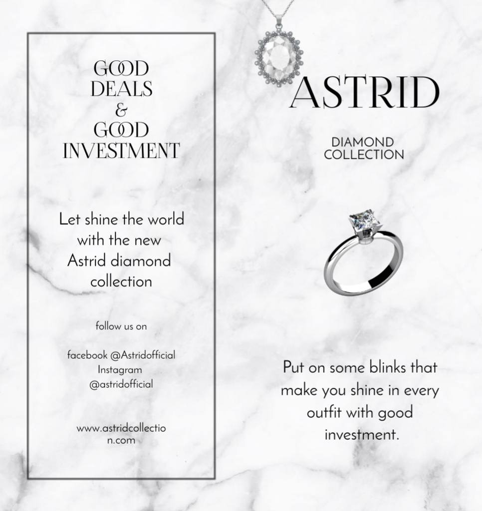 Exclusive Diamond Necklace And Ring Offer Brochure Din Large Bi-fold Design Template